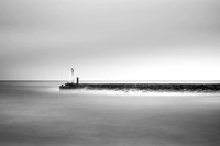 black and white jpeg of the barmouth at the exit of the River Bann in Coleraine captured in a Fine Art style image