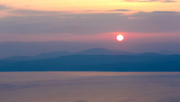 Stunning sunset over the Donegal Mountains taken from Binevenagh Mountain in Magilligan